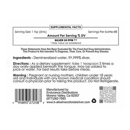 50 ppm Pure Colloidal Silver Water