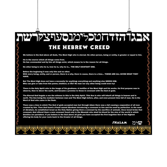 Hebrew Creed Poster — The Israelite Conclusion Who is God