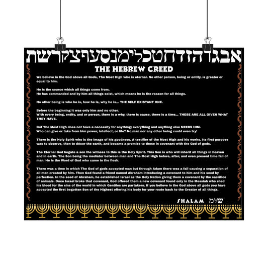 Hebrew Creed Poster — The Israelite Conclusion Who is God