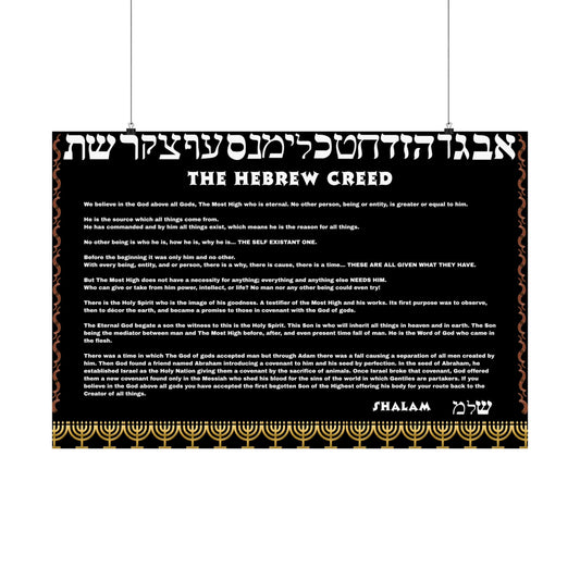 Hebrew Creed Poster "Who is the Most High?" — The Israelite Conclusion